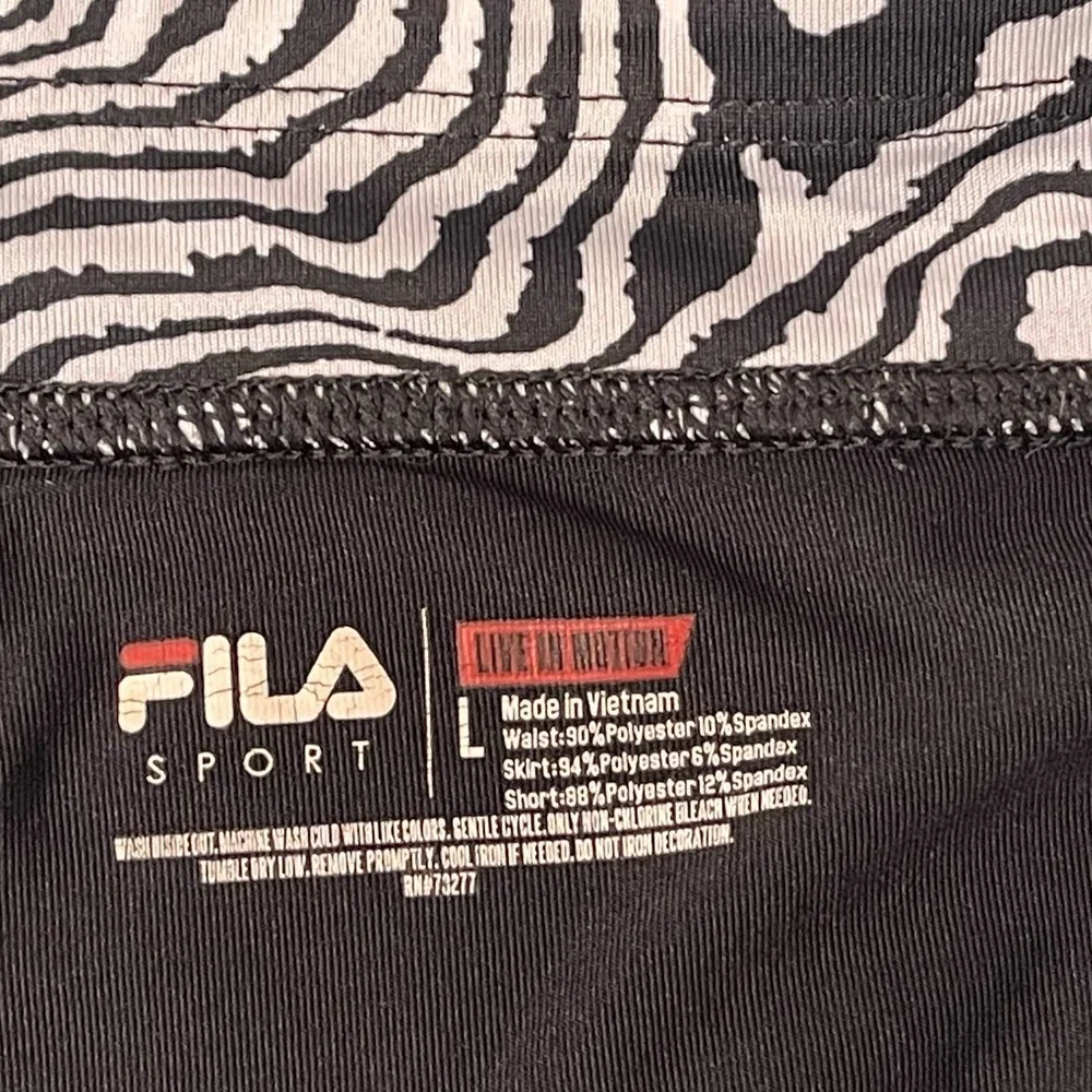 Fila Sport Women Live In Motion Athletic Skort Zebra Waistband Y2K Style Sz L‎